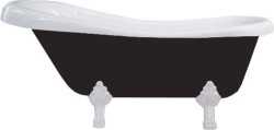 MEXEN/S - Retro voľne stojaca vaňa 170x75 cm biela / čierna biela nohy , zátka sifónu chrom (53251707575-20)