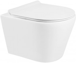 MEXEN/S - Rico Závesná WC misa Rimless vrátane sedátka s slow-slim, Duroplast, biela (30720100)