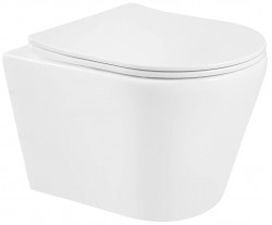 MEXEN/S - Rico Závesná WC misa Rimless vrátane sedátka s slow-slim, Duroplast, biela (30720300)