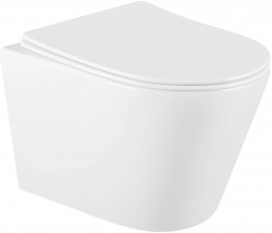 MEXEN/S - Rico Závesná WC misa Rimless vrátane sedátka s slow-slim, Duroplast, biela (30720400)