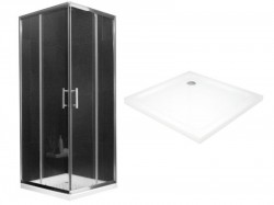 MEXEN/S - Rio Sprchovací kút štvorcový 70x70, transparent, chrom + vanička so sifónom (860-070-070-01-00-4010)