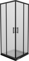 MEXEN/S - Rio sprchovací kút štvorec 80x80, dekor, čierna + čierna vanička so sifónom (860-080-080-70-30-4070B)