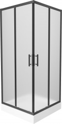 MEXEN/S - Rio sprchovací kút štvorec 90 x 90, dekor, čierny + vanička Rio vrátane výpuste (860-090-090-70-30-4510)