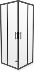 MEXEN/S - Rio sprchovací kút štvorec 90x90, transparent, čierna + biela vanička so sifónom (860-090-090-70-00-4010B)