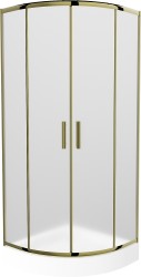 MEXEN/S - Rio sprchovací kút štvrťkruh 80 x 80, dekor, zlato + vanička Rio vrátane výpuste (863-080-080-50-30-4710)
