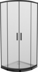 MEXEN/S - Rio sprchovací kút štvrťkruh 80x80, dekor, čierna + čierna vanička so sifónom (863-080-080-70-30-4170B)