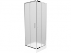 MEXEN/S - Rio štvorcový sprchovací kút 70 x 70, dekor/mráz, chróm + vanička Rio, (860-070-070-01-30-4510)