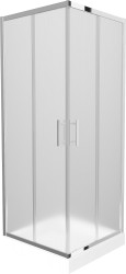 MEXEN/S - Rio štvorcový sprchovací kút 80 x 80, mráz, chróm + vanička so sifónom Rio, biela (860-080-080-01-30-4510)