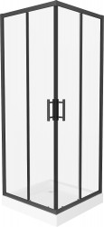MEXEN/S - Rio štvorcový sprchovací kút 90 x 90, transparent, čierna + vanička Rio (860-090-090-70-00-4510)