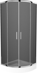 MEXEN/S - Rio štvrťkruhový sprchovací kút 70 x 70, grafit, chróm + vanička Rio (863-070-070-01-40-4710)