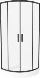 MEXEN/S - Rio štvrťkruhový sprchovací kút 70 x 70, transparent, čierna + vanička Rio (863-070-070-70-00-4710)
