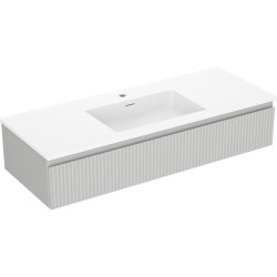 MEXEN/S - Rivel kúpeľňová skrinka 120 cm s umývadlom Otis, 1 šuplík, reliéf, šedá mat/biela mat (91A20-12023-1-BF62-W18M01)