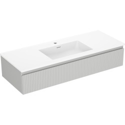 MEXEN/S - Rivel kúpeľňová skrinka 120 cm s umývadlom Otis, 1 šuplík, reliéf, šedá mat/biela mat (91A20-12023-1-BF62-W18M01)