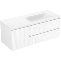 MEXEN/S - Rivel kúpeľňová skrinka 120 cm s umývadlom Vela pravá, 2S, 1D, reliéf, biela mat (91A23-12047-3-BBFFF01-W23P01)