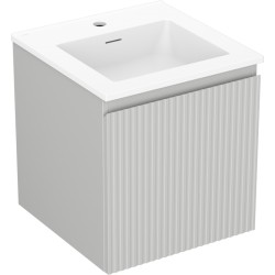 MEXEN/S - Rivel kúpeľňová skrinka 45 cm s umývadlom Otis, 1 šuplík, reliéf, šedá mat/biela mat (91A20-04547-1-BF62-W18M01)