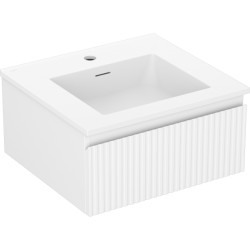 MEXEN/S - Rivel kúpeľňová skrinka 50 cm s umývadlom Otis, 1 šuplík, reliéf, biela mat (91A20-05023-1-BF01-W18M01)