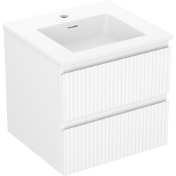 MEXEN/S - Rivel kúpeľňová skrinka 50 cm s umývadlom Otis, 2 zásuvky, reliéf, biela mat (91A20-05047-2-BFF01-W18M01)