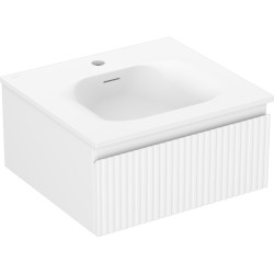 MEXEN/S - Rivel kúpeľňová skrinka 50 cm s umývadlom Vela, 1 šuplík, reliéf, biela mat (91A20-05023-1-BF01-W23M01)
