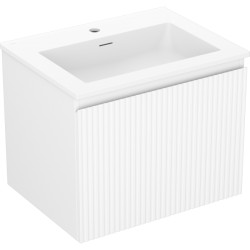 MEXEN/S - Rivel kúpeľňová skrinka 60 cm s umývadlom Otis, 1 šuplík, reliéf, biela mat (91A20-06047-1-BF01-W18M01)