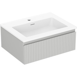 MEXEN/S - Rivel kúpeľňová skrinka 60 cm s umývadlom Otis, 1 šuplík, reliéf, šedá mat/biela mat (91A20-06023-1-BF62-W18M01)