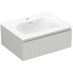 MEXEN/S - Rivel kúpeľňová skrinka 60 cm s umývadlom Vela, 1 šuplík, reliéf, šedá mat/biela mat (91A20-06023-1-BF62-W23M01)