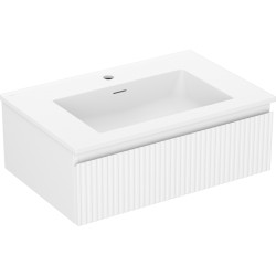 MEXEN/S - Rivel kúpeľňová skrinka 70 cm s umývadlom Otis, 1 šuplík, reliéf, biela mat (91A20-07023-1-BF01-W18M01)