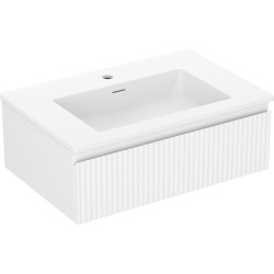 MEXEN/S - Rivel kúpeľňová skrinka 70 cm s umývadlom Otis, 1 šuplík, reliéf, biela mat (91A20-07023-1-BF01-W18M01)