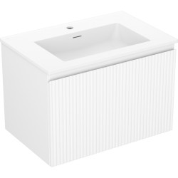 MEXEN/S - Rivel kúpeľňová skrinka 70 cm s umývadlom Otis, 1 šuplík, reliéf, biela mat (91A20-07047-1-BF01-W18M01)