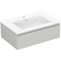 MEXEN/S - Rivel kúpeľňová skrinka 70 cm s umývadlom Otis, 1 šuplík, reliéf, šedá mat/biela mat (91A20-07023-1-BF62-W18M01)