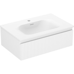 MEXEN/S - Rivel kúpeľňová skrinka 70 cm s umývadlom Vela, 1 šuplík, reliéf, biela mat (91A20-07023-1-BF01-W23M01)