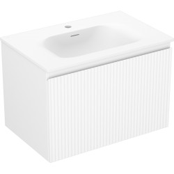 MEXEN/S - Rivel kúpeľňová skrinka 70 cm s umývadlom Vela, 1 šuplík, reliéf, biela mat (91A20-07047-1-BF01-W23M01)