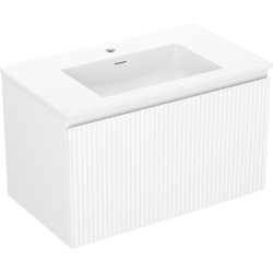 MEXEN/S - Rivel kúpeľňová skrinka 80 cm s umývadlom Otis, 1 šuplík, reliéf, biela mat (91A20-08047-1-BF01-W18M01)