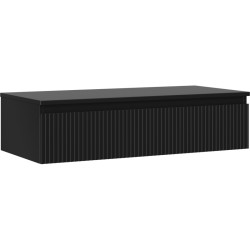 MEXEN/S - Rivel kúpeľňová skrinka pod umývadlo 100 cm s doskou, 1 šuplík, reliéf, čierna mat (91A20-10023-1-BFC71)
