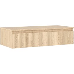 MEXEN/S - Rivel kúpeľňová skrinka pod umývadlo 100 cm s doskou, 1 šuplík, reliéf, dub (91A20-10023-1-BFC81)