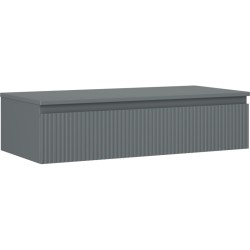 MEXEN/S - Rivel kúpeľňová skrinka pod umývadlo 100 cm s doskou, 1 šuplík, reliéf, grafit mat (91A20-10023-1-BFC66)