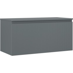MEXEN/S - Rivel kúpeľňová skrinka pod umývadlo 100 cm s doskou, 1 šuplík, reliéf, grafit mat (91A20-10047-1-BFC66)