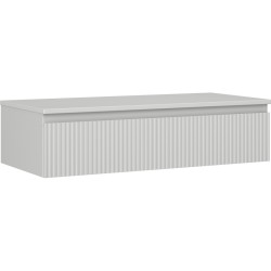 MEXEN/S - Rivel kúpeľňová skrinka pod umývadlo 100 cm s doskou, 1 šuplík, reliéf, šedá mat (91A20-10023-1-BFC62)
