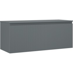 MEXEN/S - Rivel kúpeľňová skrinka pod umývadlo 120 cm s doskou, 1 šuplík, reliéf, grafit mat (91A20-12047-1-BFC66)