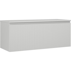 MEXEN/S - Rivel kúpeľňová skrinka pod umývadlo 120 cm s doskou, 1 šuplík, reliéf, sivá mat (91A20-12047-1-BFC62)