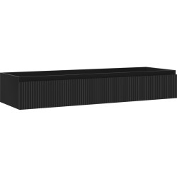 MEXEN/S - Rivel kúpeľňová skrinka pod umývadlo 140, 1 šuplík, reliéf, čierna mat (91A20-14023-1-BF71)