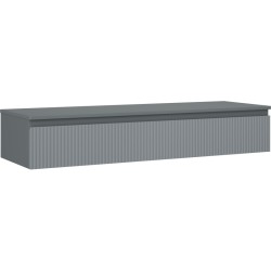 MEXEN/S - Rivel kúpeľňová skrinka pod umývadlo 140 cm s doskou, 1 šuplík, reliéf, grafit mat (91A20-14023-1-BFC66)