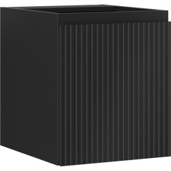 MEXEN/S - Rivel kúpeľňová skrinka pod umývadlo 40, 1 dvierka, reliéf, čierna mat (91A21-04047-1-BF71)