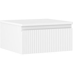 MEXEN/S - Rivel kúpeľňová skrinka pod umývadlo 50 cm s doskou, 1 šuplík, reliéf, biela mat (91A20-05023-1-BFC01)