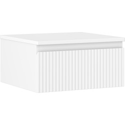 MEXEN/S - Rivel kúpeľňová skrinka pod umývadlo 50 cm s doskou, 1 šuplík, reliéf, biela mat (91A20-05023-1-BFC01)