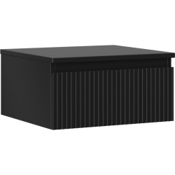 MEXEN/S - Rivel kúpeľňová skrinka pod umývadlo 50 cm s doskou, 1 šuplík, reliéf, čierna mat (91A20-05023-1-BFC71)