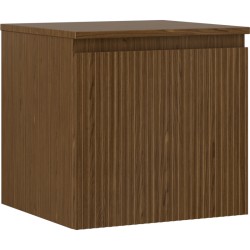 MEXEN/S - Rivel kúpeľňová skrinka pod umývadlo 50 cm s doskou, 1 šuplík, reliéf, orech (91A20-05047-1-BFC86)