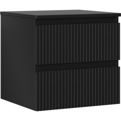 MEXEN/S - Rivel kúpeľňová skrinka pod umývadlo 50 cm s doskou, 2 zásuvky, reliéf, čierna mat (91A20-05047-2-BFFC71)