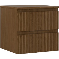 MEXEN/S - Rivel kúpeľňová skrinka pod umývadlo 50 cm s doskou, 2 zásuvky, reliéf, orech (91A20-05047-2-BFFC86)