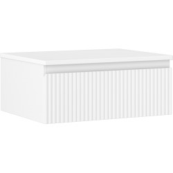 MEXEN/S - Rivel kúpeľňová skrinka pod umývadlo 60 cm s doskou, 1 šuplík, reliéf, biela mat (91A20-06023-1-BFC01)