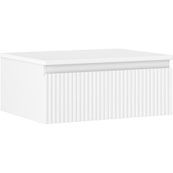 MEXEN/S - Rivel kúpeľňová skrinka pod umývadlo 60 cm s doskou, 1 šuplík, reliéf, biela mat (91A20-06023-1-BFC01)